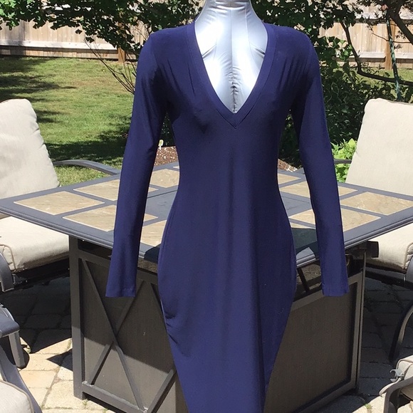 Norma Kamali Dresses & Skirts - Norma Kamali M Navy Long Sleeve Dress EUC